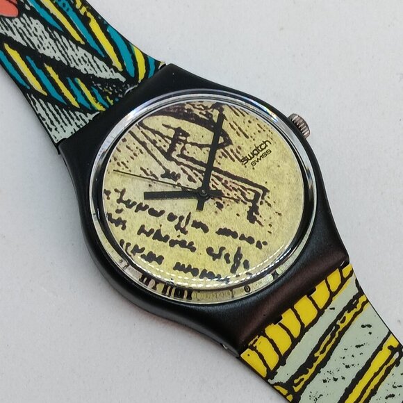 Swatch Other - VINTAGE 1990 Swatch GB139 "Engineer" 34mm Swiss Watch STRAP SPLIT